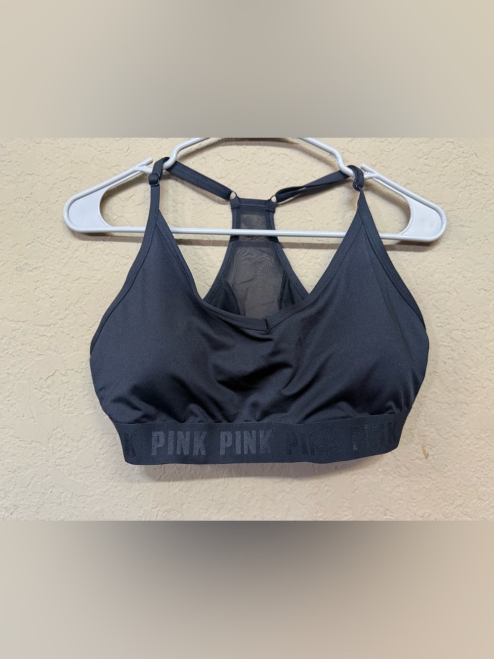 New Victoria's Secret PINK Black Racerback Sports Bra